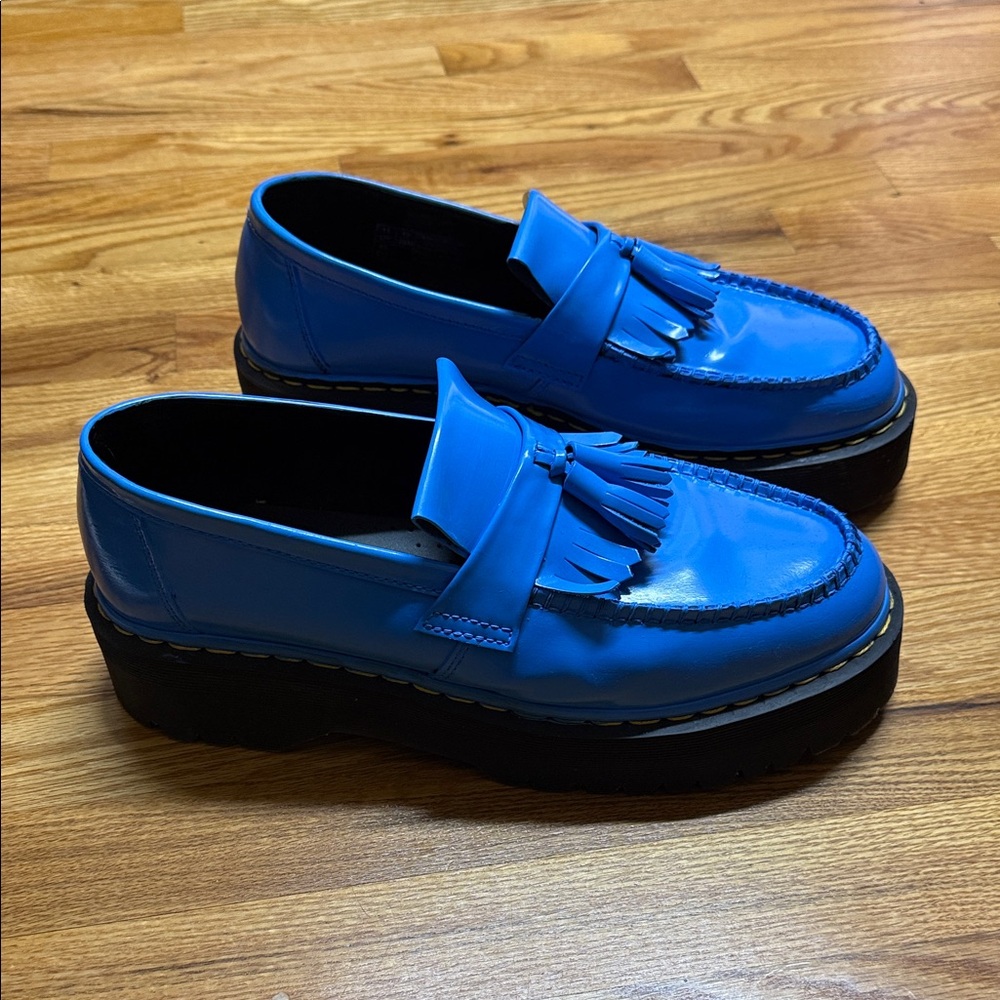 Dr Martens -Blue Tassel Loafers men’s 12, rare find in this color.